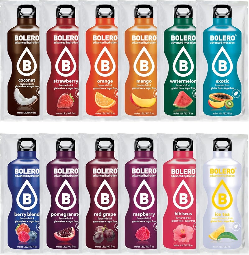 Bolero Sugar Free Drink Mix Packets Assorted Fruit Flavors - 12 Sachets - Image 1